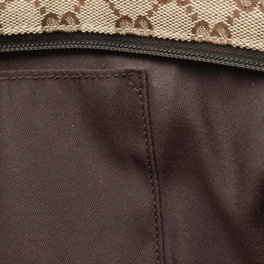 GUCCI GG Canvas Sherry Line Tote Bag, Handbag, Leather, Khaki Beige, Dark Bro... - Picture 8 of 10